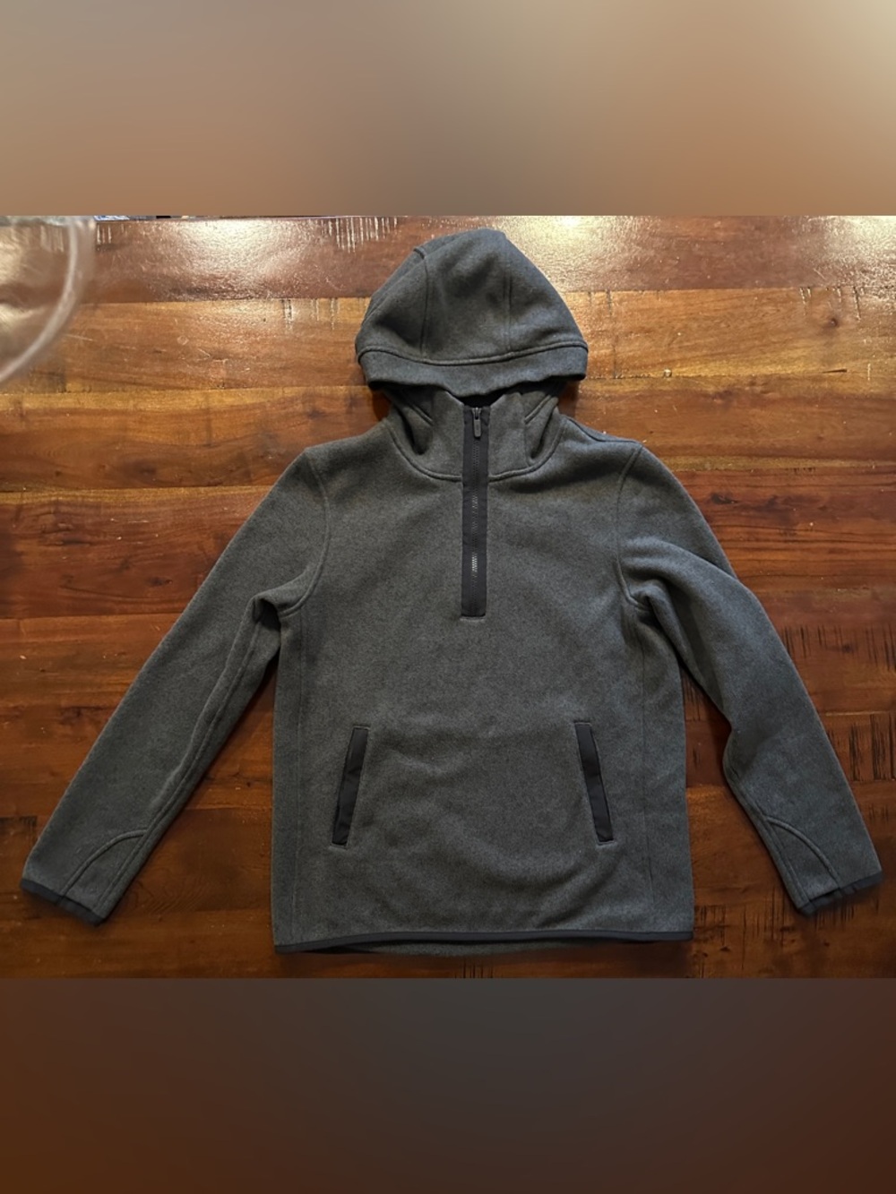 Lululemon Fleece & Thank You Pullover, Heathered Black / Black